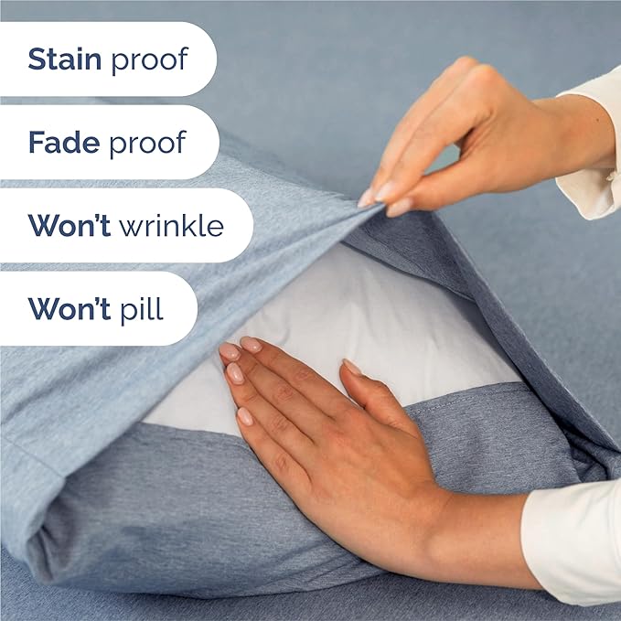 King 6 Piece Sheet Set - Cooling & Breathable Bed Sheets - Hotel Luxury Bed Sheets for Women, Men, Kids & Teens - Bedding w/Deep Pockets & Easy Fit - Soft & Wrinkle Free - King Heathered Blue Sheets