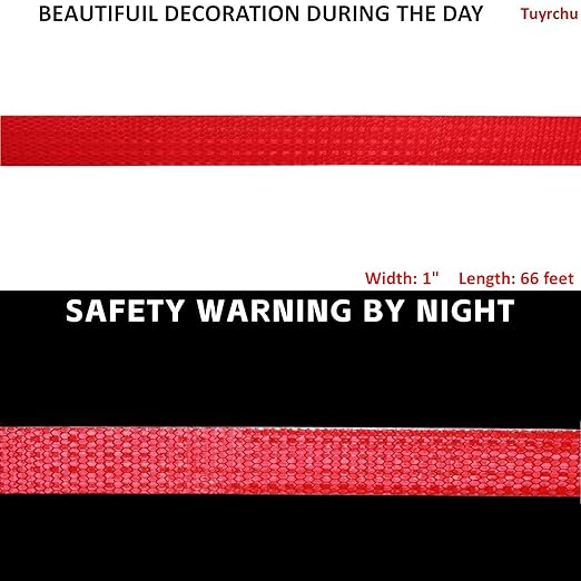 Industrial Reflective Tape Red Outdoor Waterproof 1 inch, High Visibility Hazard Conspicuity Safety Marking Tape (66 feet)