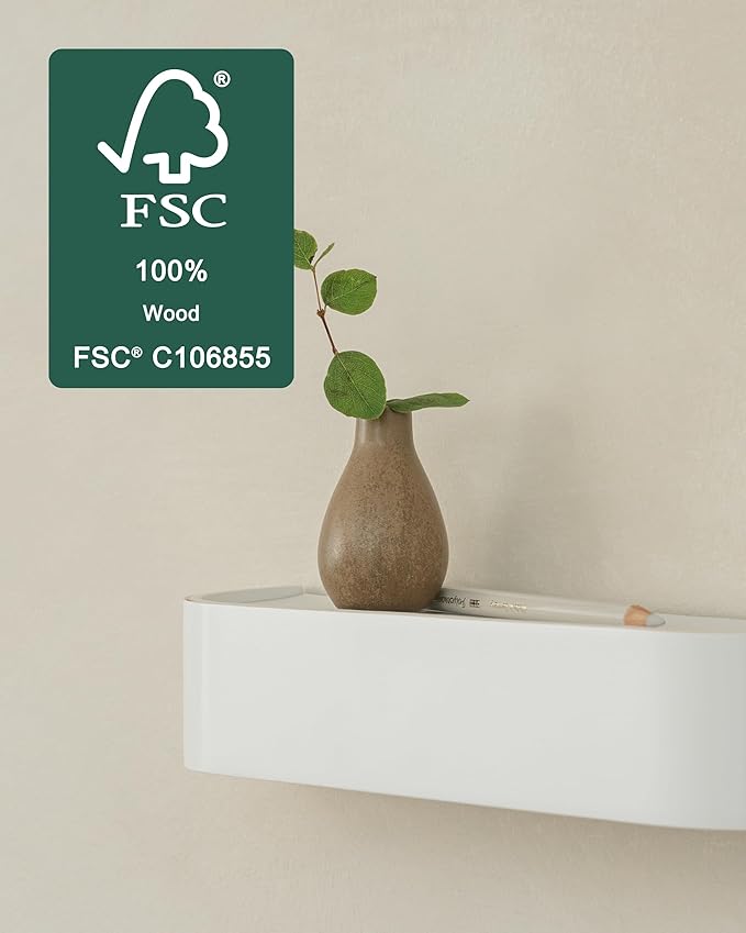 Kazai. Key Holder 'Toke' | Minimalist Key Hook Design from Berlin | Modern Key Holder Wall Mount with Wooden Shelf | Key Rack for Wall as Entryway Organizer | White