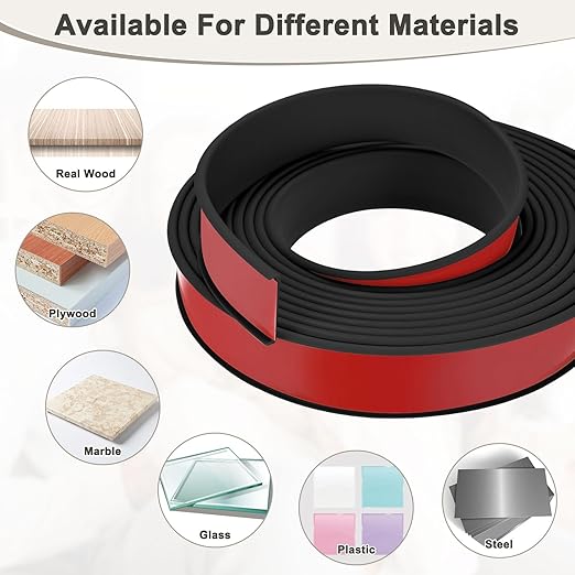 U-Shape Edge Banding, 1.18 Inch x 16.4 FT Self Adhesive Rubber Edge Trim Flexible TPE Corner Protector for Desk/Shelves/Furniture/Countertop/Table/Cabinet/Plywood [Black]