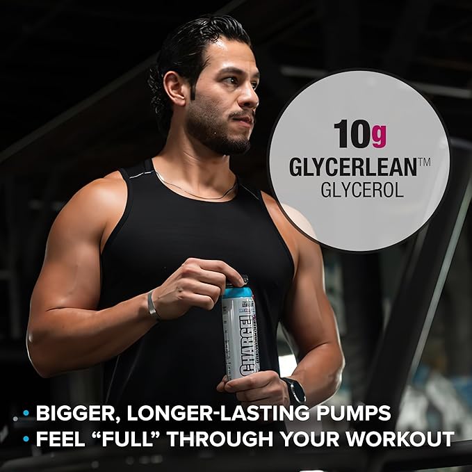 LABRADA Charge Pre Workout Watermelon Candy RTD Drink – Pump, Energy, Endurance Formula with 10g Glycerol, 6g L-Citrulline Malate, 4g Beta Alanine, 300mg Caffeine, + Total Hydration, 12 Servings