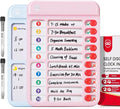 Magnetic Chore Chart for Kids, ADHD Tools for Kids to Do List Check List Chart Board Routine Chart, Visual Schedule for Fridge, Home with 10 Sliders and Magnetic Marker - (Blue+Pink)