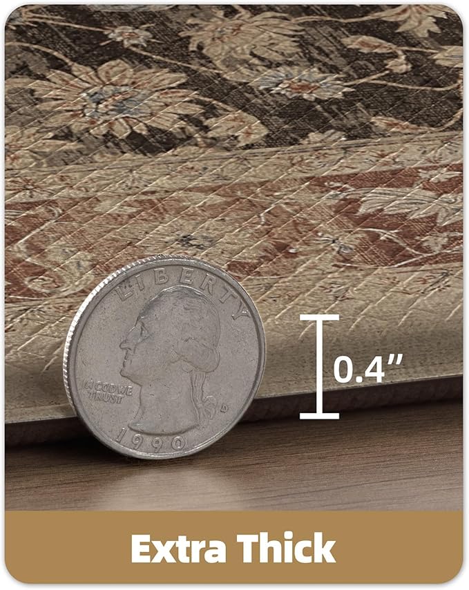 Color&Geometry Anti Fatigue Kitchen Mats for Floor 24x59, Vintage Decor, Easy Clean, Waterproof & Oil Proof, 0.4" Thick Cushioned, Non-Slip Kitchen Runner Rug for Sink, Laundry, Office, Light Taupe