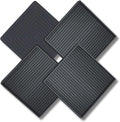 xxxHOLIC Non Slip Furniture Pads, 4” x 4” Black Square, Set of 4, Rubber Grippers for Hardwood Floors, Anti Skid Furniture Feet Coasters, Bed Couch Stoppers to Prevent Sliding and Floor Scratches
