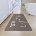 Bath Mat, Bathroom Mat Rugs Super Absorbent Shower Mats Non Slip Quick Dry Thin Rubber Mats for Bathroom Floor Fit Under Door, Shower Rug for Bathtub, Shower, Beige