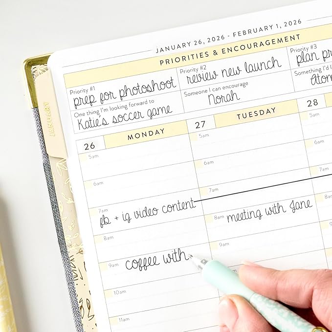 PPP Work Planner 2026 | 12-Month Weekly Calendar (Start Monday) | Vertical Weekly Layout | Monthly Review Pages | Budgeting & Goal Tracker Pages | Customizable Checklists for Routines & Daily Goals
