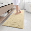 Buganda Bathroom Rugs, 59" x 20", Soft and Absorbent Microfiber Bath Rugs, Non-Slip Shaggy Shower Carpet, Machine Wash Dry Bath Mats for Bathroom Floor, Tub and Shower, Beige