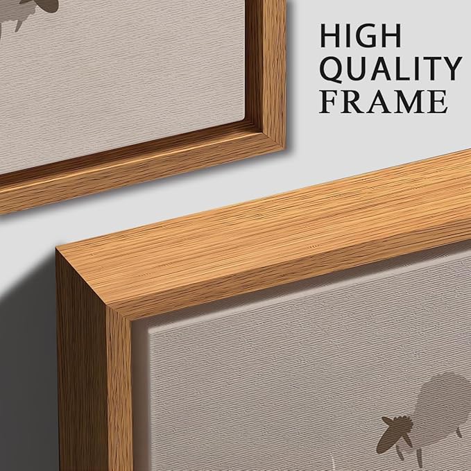IARTTOP Large Jesus Christian Framed Wall Art 16x24 Inch Beige God Bible Religious Canvas Wall Decor Set of 3 Modern Abstract Jesus Leaves the 99 Sheep Prints for Living Room Dining room