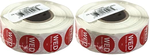 DayMark Safety Systems-IT1143923 Day of The Week 3/4" Circle Permanent Label, WED (Roll of 1,000) (Pack of 2)