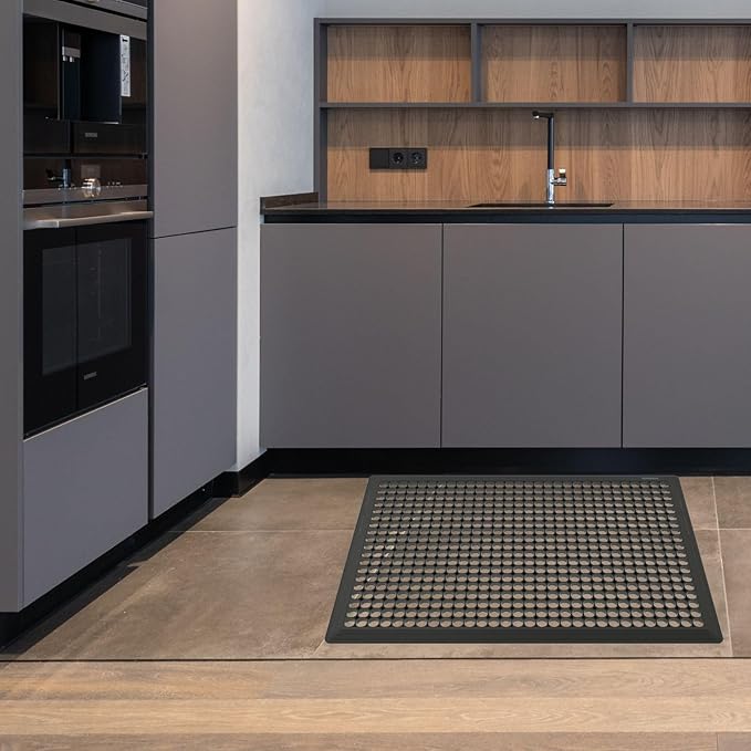 4 Pack Rubber Floor Mats 36”x24” - Heavy-Duty Non-Slip Kitchen Mat & Bar Floor Mat with Drain Holes, Odorless for Entrance, Restaurant, Indoor Outdoor