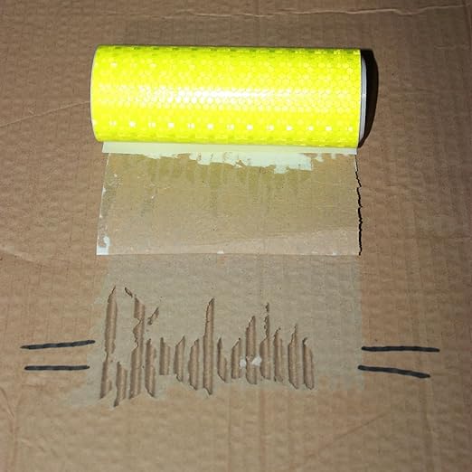 Industrial Reflective Tape Fluorescent Yellow 8 inch Wide, Outdoor Waterproof Hazard Conspicuity Safety Warning Marking Tape (10 feet)