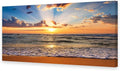 Muolunna BK1850 Wall Art Decor Large Canvas Print Picture Sunrise Ocean Beach Waves Scenery Modern Painting Artwork for Office Wall Decor Home Decoration Stretched and Framed Ready to Hang, 20x40inch