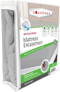 Guardmax Jersey Knitted Cot Size Zippered Mattress Encasement - Waterproof & Bed Bug Proof Mattress Protector - Comfortable, Soft, and Noiseless Zippered Bedding - Dust Mite Proof (33 x 75 x 10)