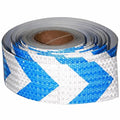 Blue and White Reflective Tape Outdoor Waterproof 3 inch X 66 feet, High Visibility Hazard Conspicuity Safety Industrial Marking Tape