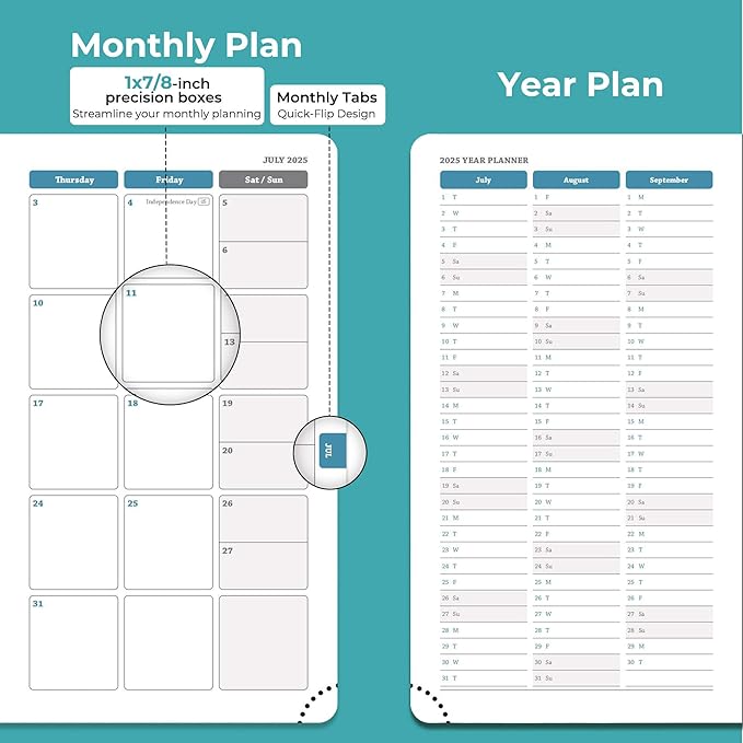 Planner 2026 Daily Weekly and Monthly,6.5"x3.75",12 Months Spiral Bound Calendar Agenda with Self-adhesive Pen Holder,2026 Appointment Book with Vegan Leather Soft Cover,Light Blue
