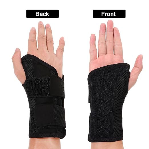 Adjustable Wrist Brace for Carpal Tunnel and Breathable Double Compression Support Splint with Straps for Left Right Hand Comfortable Arm Wrap for Sprains and Tendon