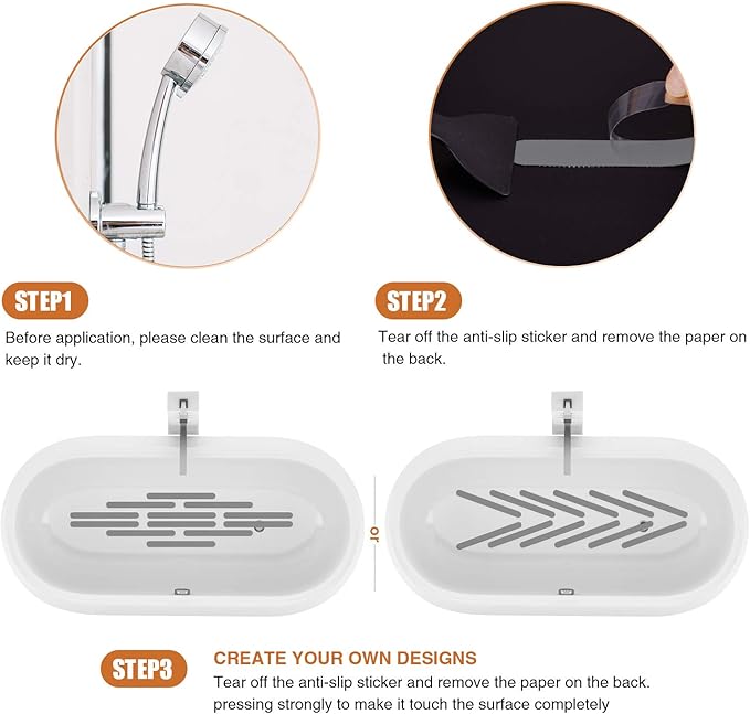 Non-Slip Bathtub Stickers,24 PCS Safety Bathroom Tubs Showers Treads Adhesive Decals Scraper (Gray)