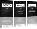 Unbruvo Motivational Canvas Wall Art - 3 Panel Inspirational Wall Decor, Hustle Success Office Decor, Hustle Success Poster for Living Room, Bedroom, Classroom(36x16 inch)