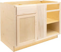 Quicklock RTA (Ready-to-Assemble) | Base Kitchen Cabinets - Shaker Style | Made in America (Raw Maple, 42" Wx34.5 Hx24 D Blind Corner)