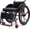 Aluminum Alloy Sports Wheelchair, Transport Wheelchair Lightweight Foldable, 220lbs Weight Capacity, Removable Tires, Manual Wheelchairs for Adults, Indoor and Outdoor Mobility Aid