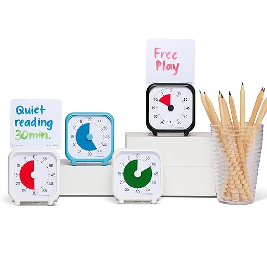 Time Timer 3 Inch Visual Timer – 60-Minute Quiet Portable Countdown Timer for Kids, Teachers, Students & Adults – Helps with Focus, Transitions, ADHD, Autism & Time Blindness – (Green & White)