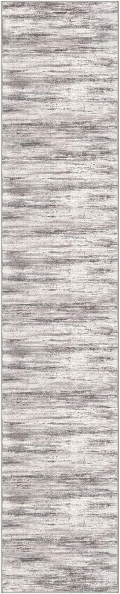 KOZYFLY Modern Abstract Hallway Runner, 2x10 Washable Rug Runner Non-Slip Soft Striped Kitchen Runner Rug, Grey Beige Print Carpet for Entryway Bathroom Laundry Room Foyer