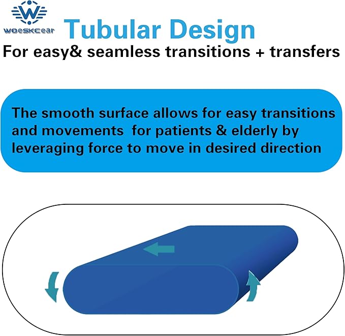Tubular Slide Sheet for Patient Transfer, Turning, Lifting, Repositioning, Home Care Transfers, Washable & Reusable Slide Board, Hospital Draw Bed Sheets for Wheelchairs, Nylon Fabric (M)