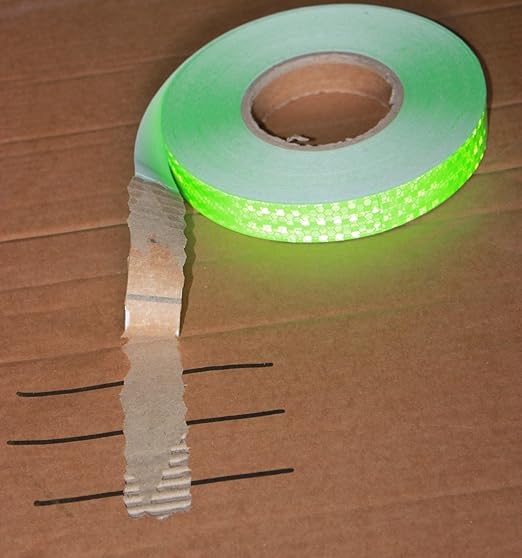 Green Reflective Tape Outdoor Waterproof 1 inch, High Visibility Hazard Conspicuity Safety Industrial Marking Tape (166 feet)