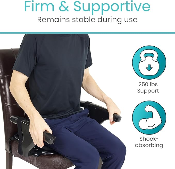 Vive Seat Lifter Chair Assist for Elderly & Adults - Patented Portable Sit to Stand Lift Device for Seniors - Stand Assist Aid & Support - Cushioned Transfer & Mobility Aid - Supports 250 pounds