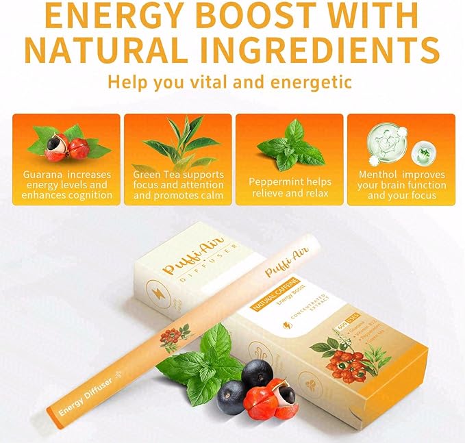 PUFFIAIR Herbal Diffuser Duo with Milk Thistle, Guarana & More丨Inner Vitality Duo for Liver Detox & Energy Boost Support - 600 Uses Per Stick