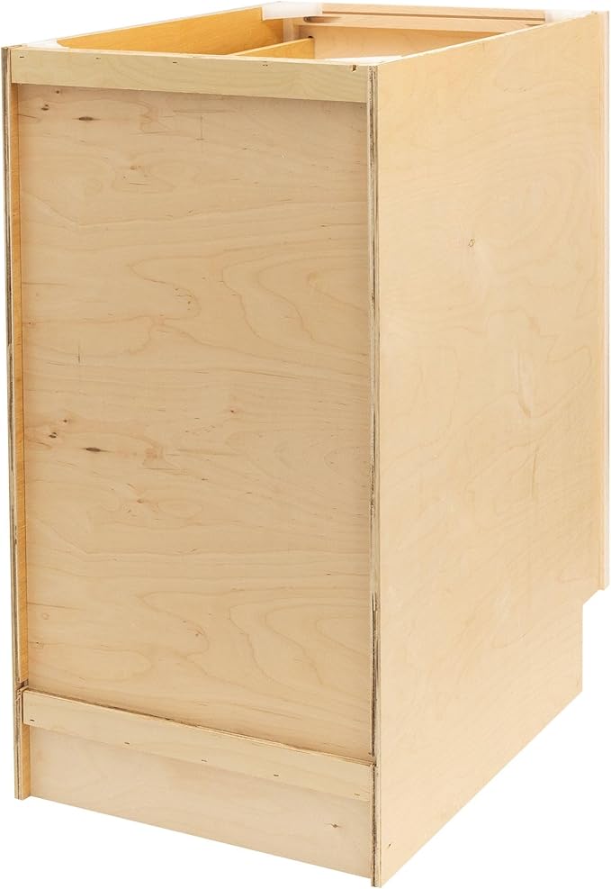 Quicklock RTA (Ready-to-Assemble) | Base Kitchen Cabinets - Shaker Style | Made in America (Raw Maple, 18" Wx34.5 Hx24 D Base)
