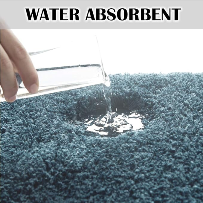 Suchtale Large Bathroom Rug Extra Soft and Absorbent Shaggy Bathroom Mat (24 x 40, Slate) Machine Washable Microfiber Bath Mat for Bathroom, Non Slip Bath Mat, Luxury Bathroom Floor Mats Rubber Back