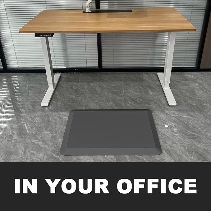 1" Extra Thick Anti Fatigue Floor Mat 17" W x 40" L,Kitchen Mat, Standing Desk Mat,140D Advanced PU Foam Ergonomic Comfort at Home, Office, Garage, Sink (Black)