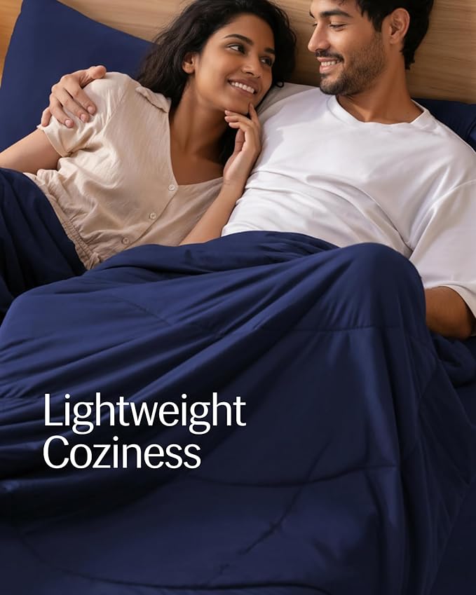 REST® Evercool® Cooling Comforter, Full/Queen, Blanket for Hot Sleepers, All Season Bedding to Keep Cool for Night Sweats, Breathable Lightweight Blanket, 90"x90" Inches, Midnight Blue