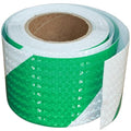 Reflective Tape Green and White 4 inch X 66 feet, Outdoor Waterproof Hazard Conspicuity Warning Industrial Marking Tape