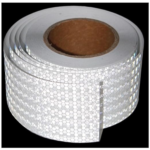 White Reflective Tape Outdoor Waterproof 3 inch, High Visibility Hazard Conspicuity Safety Industrial Marking Tape (66 feet)