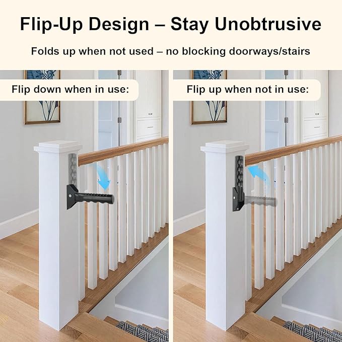 2Pcs Doorway Assist Handle Flip Up Grab Bar for Seniors & Mobility-Impaired Users, Providing Support & Balance, Non-Slip 300 LBS Capacity, Small Grab Handle for Steps/Stairs/Doorways