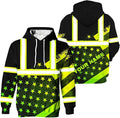US Flag High Visibility Hoodie for Men Reflective Hoodie Safety Workwear for Worker Runner Patriotic ACC02