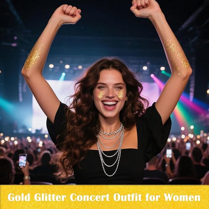 MEICOLY Gold Face Body Glitter Stick,Music Festival Accessories Outfits for Women,Hair Glitter Makeup,Mermaid Chunky Glitter Face Paint,Waterproof Sparkle Face Glitter for Country Concert