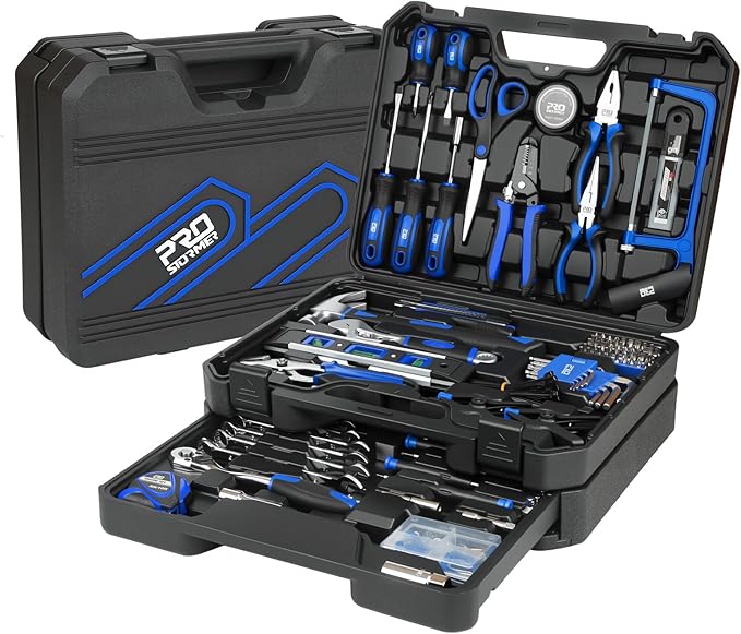 Prostormer 269 Piece Tool Set, General Household/Auto Tool Kit, Portable Toolbox Storage Case with Drawer for Men & Women, Perfect for Home Repair & DIY Projects (Blue)