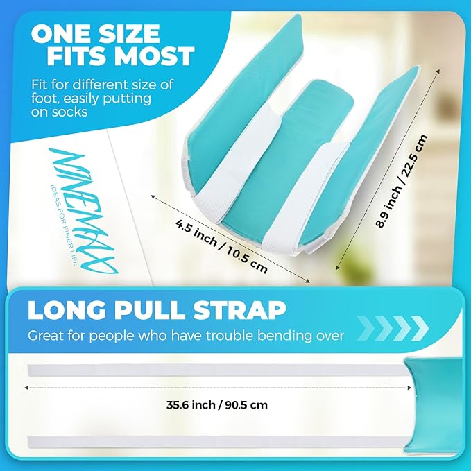 NINEMAX Sock Aids for Putting On Socks,Sock Helper Assistant Device No Bending for Easy On, Puller for Seniors Elderly Disabled Diabetics
