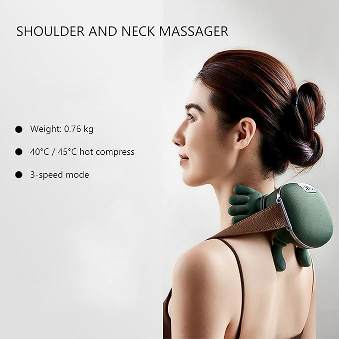 Neck Massager with Heat, Portable Shiatsu Neck and Back Massager with 4D Knead, Rechargeable Cordless Tissue Massage for Shoulder and Cervical Muscle Relax