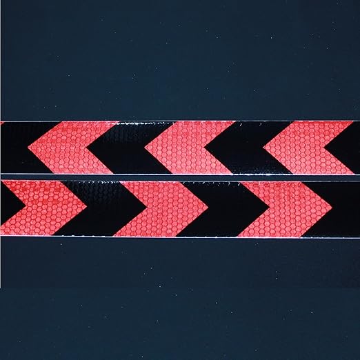 Red and Black Reflective Tape Outdoor Waterproof 1 inch X 166 feet, High Visibility Hazard Conspicuity Safety Industrial Marking Tape