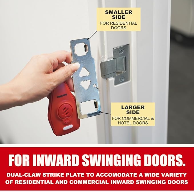 Securityman Portable Door Lock with Alarm (2 Pack) | Hotel Door Locks for Travelers Security | Loud 130dB Door Security Device for Hotel Room, Apartment Home, & Travel Safety Inside