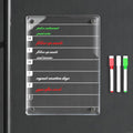 Magnetic Dry Erase Weekly Planner Board for Fridge, 12 X 8 inch Acrylic Calendar Whiteboard with 3 Markers