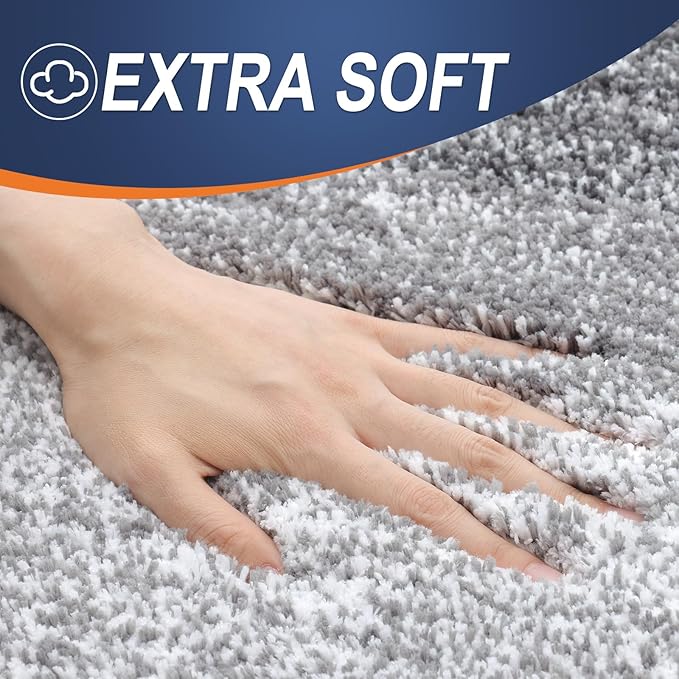 OLANLY Bathroom Rugs Mat 59x35, Extra Soft Absorbent Microfiber Bath Rugs, Rubber Backing, Quick Dry, Machine Washable Bath Mats for Bathroom Floor, Tub and Shower, Home Decor Accessories, Grey