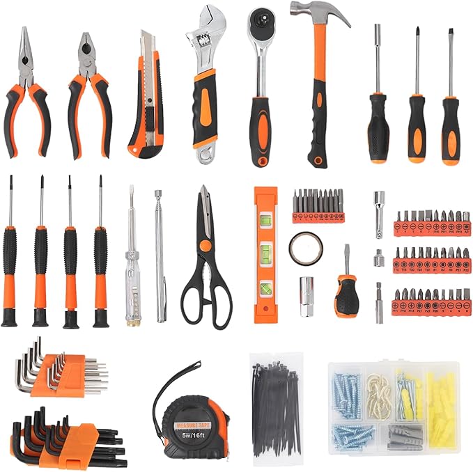 247 Piece Tool Set, General Home/Auto Repair Tool Kit, Combination Package Mixed Tool Set Hand Tool Kit with Plastic Toolbox Storage Case