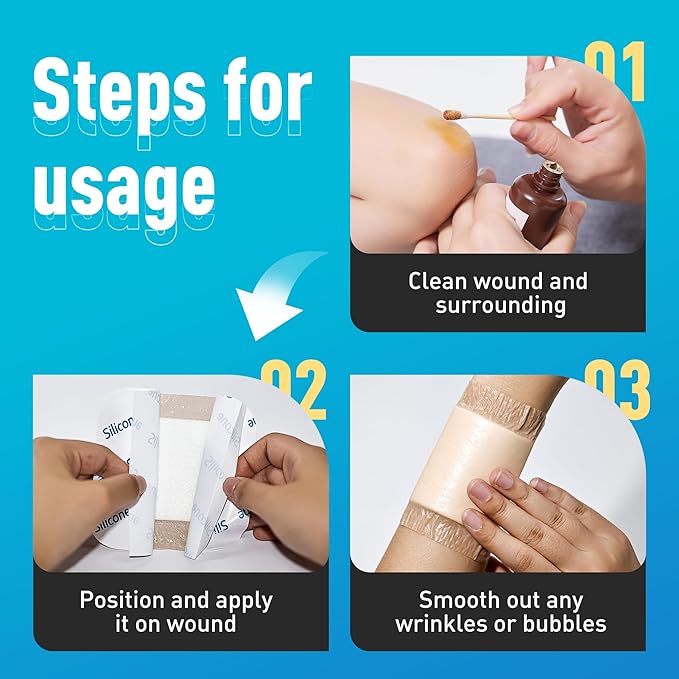 General Medi Waterproof Silicone Foam Island Dressing (10 Packs) – 4" x 4" Sterile Wound Care Pad with Adhesive Border - Sterile, Soft & Highly Absorbent Medical Grade Dressing Pad