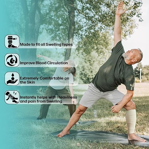 Beltwell® Wide Compression Bandages With Velcro (4 Pack) Elastic Compression Wrap for Legs, Arms & Knees with Dual-Closure Design for Even Compression, Swelling Relief, Sports Support & Injury Recovery