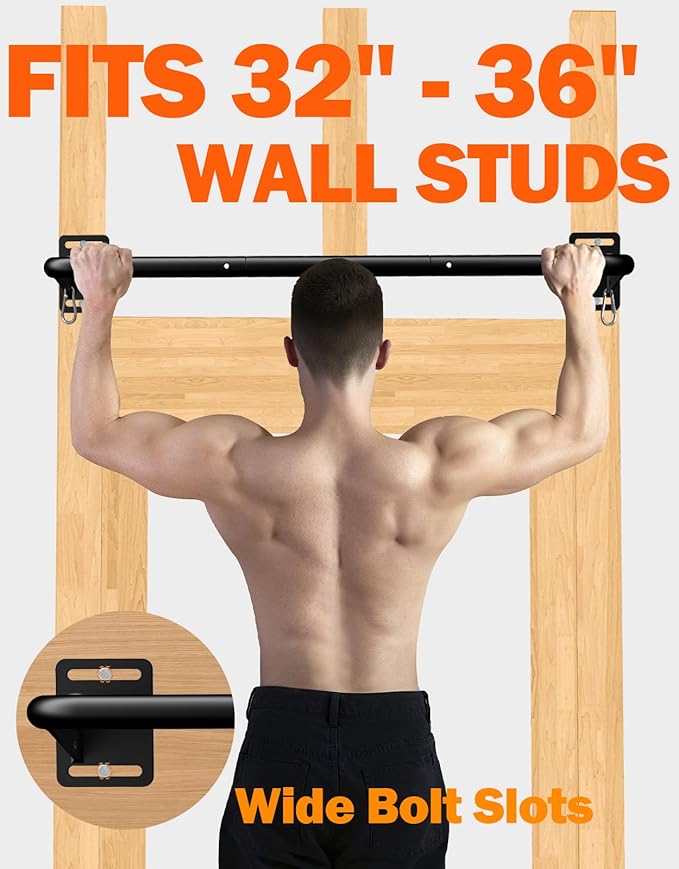 Fitarc Joist Mount Pull Up Bar, Wall Chin Up Bar Ceiling Mount for Beams, Heavy Duty Steel Construction, Home Gym Equipment -Patent Pending